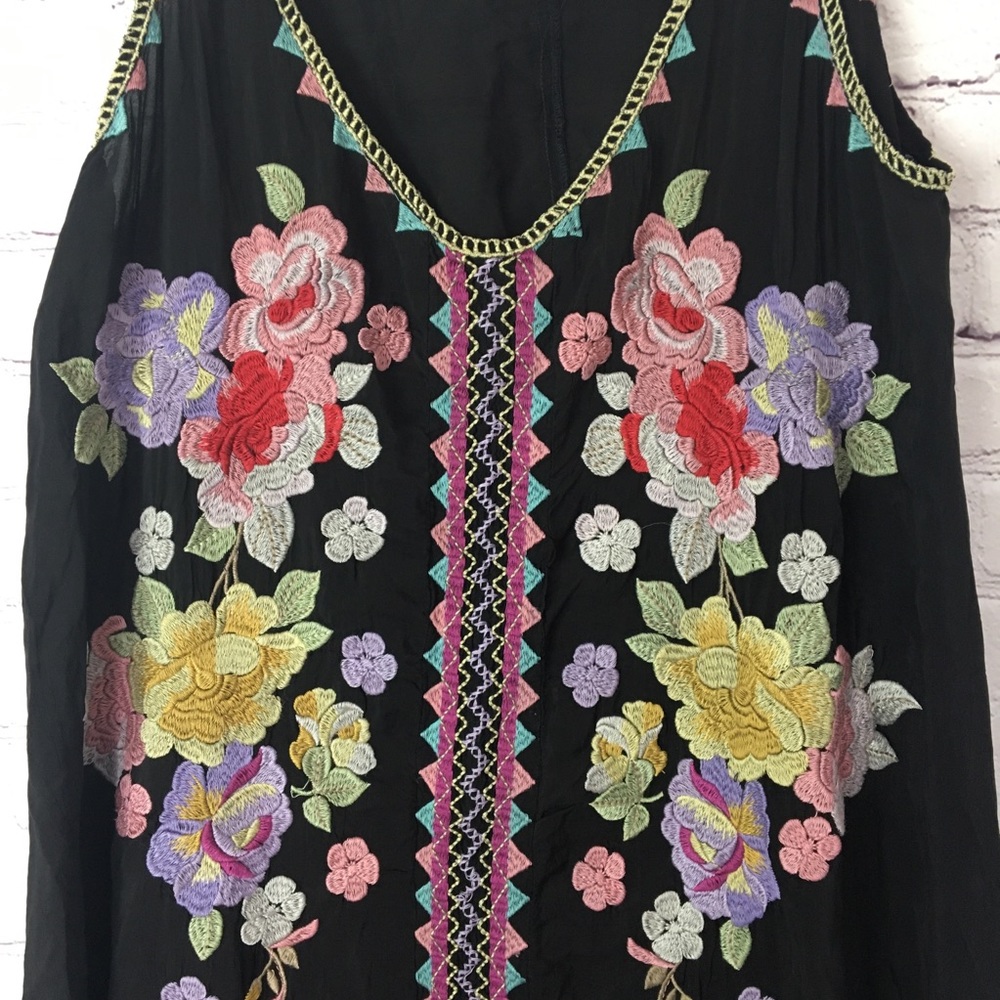 Johnny Was Embroidered Peta Slip Dress Size XL - Picture 11 of 16